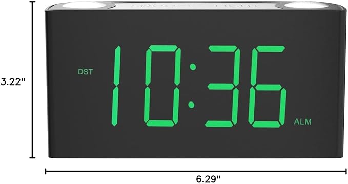 Alarm Clock for Bedroom, 7.5" Large Display LED Digital Clock with 7 Color Night Light,USB Phone Charger,Dimmer,Battery Backup,Easy to Set Loud Bedside Clock for Heavy Sleepers Adult Teen Kid Boy Girl