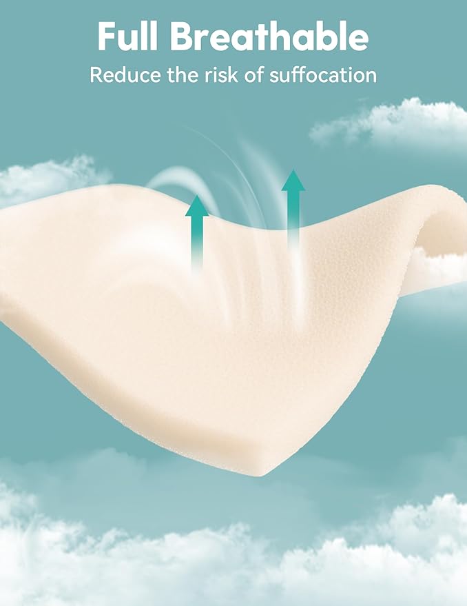 BABELIO Machine Washable Crib Mattress Topper, Soft Breathable Silicone Foam Toddler Mattress Topper Pad with Removable Zipper Cover 52" x 27" x 1"