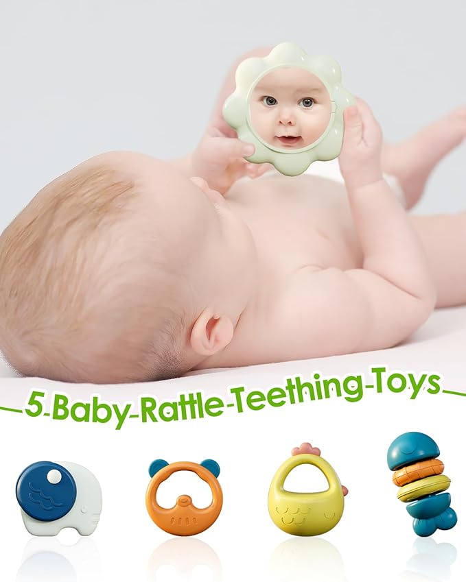 Dearlomum Baby Play Mat & Gym, Funny Piano Tummy Time Activity Mat with 5 Sensory Toys, Music & Lights - Boy & Girl Gifts (0-12 Months, Green)