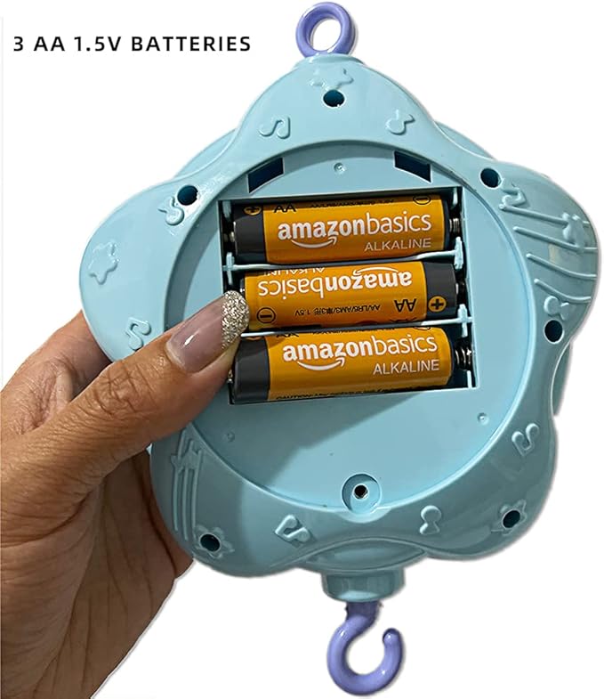 Baby Mobile for Crib with Musicial and Lights, Remote, lamp, Projector for Pack and Play, for Ages 0+ Months (Blue-Forest)