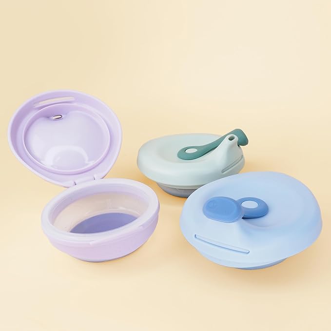 b.box Fill + Feed (Lullaby Blue) | Reusable Baby Food Pouch | For Babies & Toddlers 4m+ | Silicone/Nylon Pouch, BPA-Free Lid | Dishwasher & Microwave Safe | 110mL (3.7oz, ½ Cup) Capacity