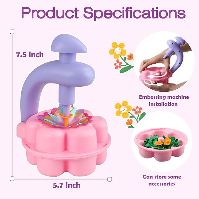 Fabric Flower Bouquets Toys, DIY Craft Kits Toys for Kids, Educational Arts & Crafts Toy, Build Your Own Flowers, DIY Creative Activity Christmas Birthday Gift for 4 5 6 7 8+ Year Old Toddler Girls