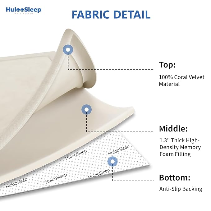 Baby Play Mat for Floor,1.3" Thick Elasti-Foam 50x50 Playpen Mat for Toddlers Infant Kids,Water-Repellent Soft Coral Velvet for Tummy Time,Non-Slip Backing for Crawling,Tatami Style(Cream)