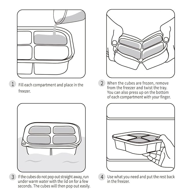 haakaa Silicone Baby Food Freezer Tray with Lid by haakaa - Perfect Storage Container for Homemade Baby Food, Vegetable & Fruit Purees, and Breast Milk, Pea Green