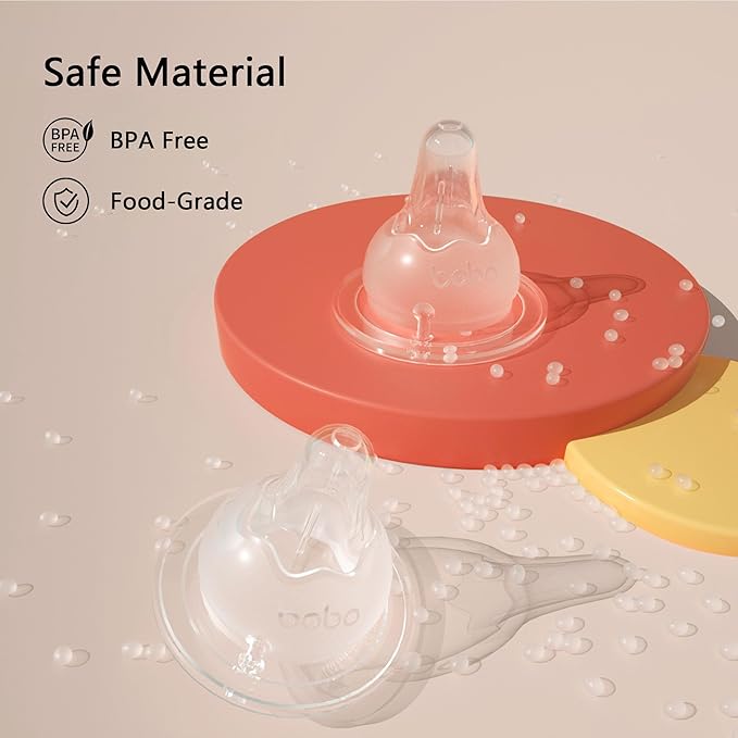 YOHKOH Natural Glass Baby Bottle with Natural Response Nipple, Newborn Anti-Colic Baby Bottles, Wide Neck Mushroom Cap Baby Bottle, Clear ((5.4oz (Pack of 2), Multicolour)