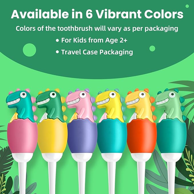 Kids Manual Toothbrush, Extra Soft Bristle Toddler Toothbrush with 10000 Bristles, Kids Travel Toothbrush Designed for Delicate Teeth & Gums for Children 2-7 Years (Purple)