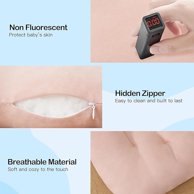 Baby Lounger for Newborn, Bionic Design Baby Lounger, Soft Organic Cotton Breathable Lounger for Infants 0-18 Months (Coral Pink)