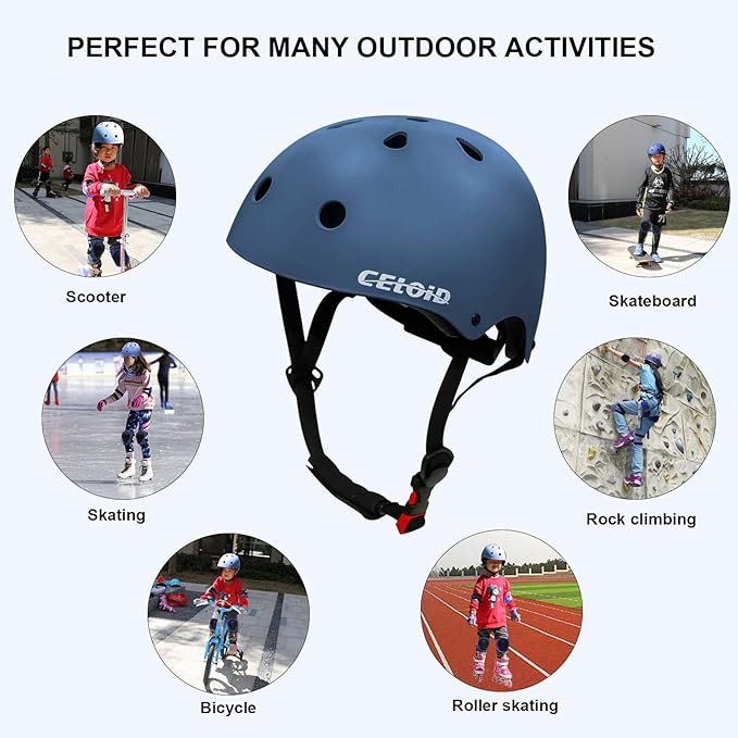 Kids Bike Helmet,Toddler Skateboard Helmets for Ages 2-3-5-8-14 Years Boys Girls,Adjustable Multi-Sport Bicycle Skateboarding Football Roller Skating Scooter Rollerblade Balance Bike Helmet