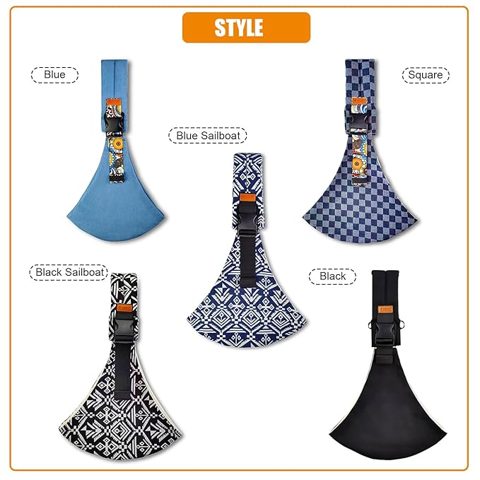 Baby Sling Carrier Newborn to Toddler Adjustable One-Shoulder Design with Hip Seat Support, Labor-Saving Baby Wraps Carrier 10-30 lbs(Mesh,Star)