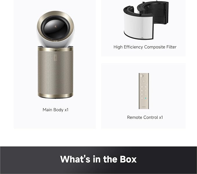 Dreame Air Purifier PM20 for Home Large Room, Cleans 5,650 ft² in One Hour with 4 Filters, Dual-way Air Oulets, Al Tracking, Air Quality Monitor with 7 Sensors, 3-in-1 Purifier, Heater & Cooler