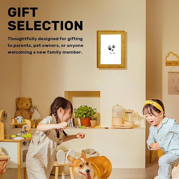 2-Pack Inkless Baby Hand and Footprint Kit with Mess-Free Ink Pad – Baby Safe Ink Pad for Hand, Foot & Paw Prints – Newborn Footprint & Paw Print Kit for Dogs and Cats – 8 Cards(Jet Black, L)