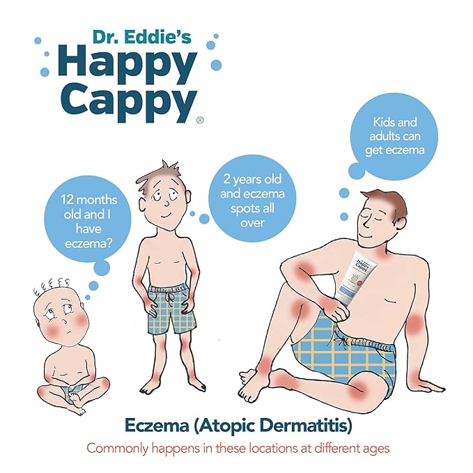 Happy Cappy Baby Shampoo and Body Wash - Eczema Body Wash for Kids, Toddler, Adults, Helps with Dryness, Reduces Itching and Redness, Dermatologist Tested, Fragrance Free - 8 Fl Oz (Pack of 2)