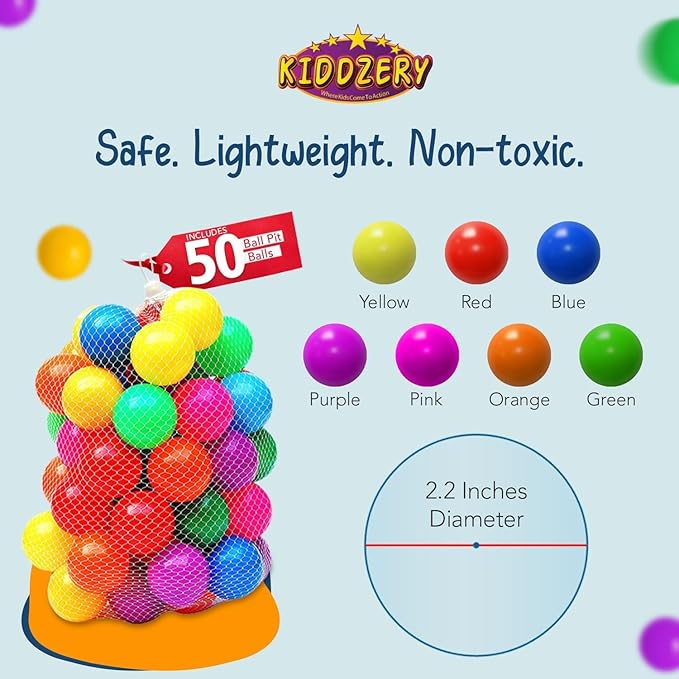 Kids Play Tent with 50 Balls – 3-Piece Tunnel & Ball Pit Combo – Indoor/Outdoor Pop-Up Set with Mesh Panels & Carry Bag