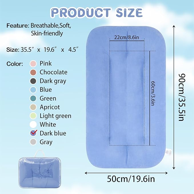 Baby Lounger for Newborn, Bionic Design Baby Lounger, Soft Organic Cotton Breathable Lounger for Infants 0-18 Months (Blue)