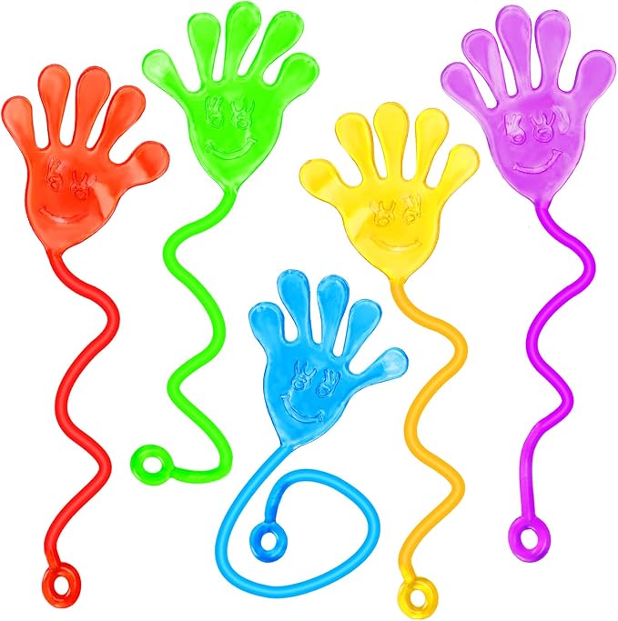 24 PCS Sticky Hands for Kids Party Favors Treat Gift Egg Filler Goodie Bag Stuffer Treasure Box Toy Classroom Carnival Prizes Student Mini Bulk Pinata Slap Hand Sensory Fidget Stretchy Toy Halloween