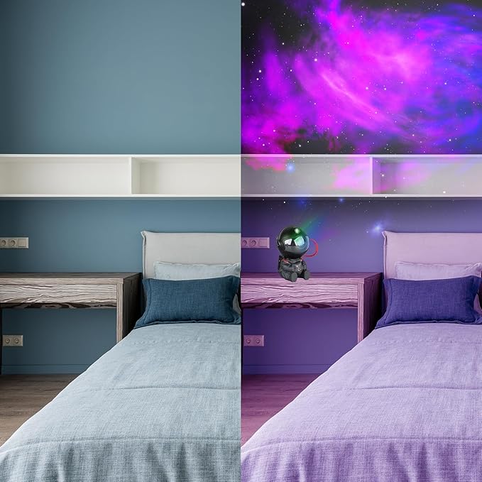 Astronaut Star Projector, Star Projector Galaxy Light for Kids,8 Modes Remote and 270° Adjustable Led Lights for Bedroom, Girls Room Decoration, Home Theater, Ceiling, Timer(Original Black)