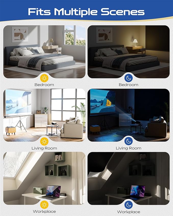 46" W x 60" L 100% Portable Blackout Curtains, Total Darkness No-Drill Black Out Window Cover,Temporary Blackout Shades with Hook & Loop Tape, for Bedroom, Nursery, Dorm, Travel (Black)