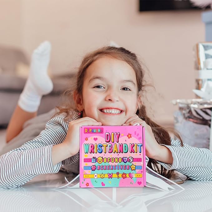 Art & Craft Kits for Kids, DIY Friendship Bracelet Making Kit for Girls, Jewelry Making with Charm & Stickers, Birthday Gifts for Ages 5-12, Toys for Ages 5, 6, 7, 8, 9, 10, 11, 12 Years Old