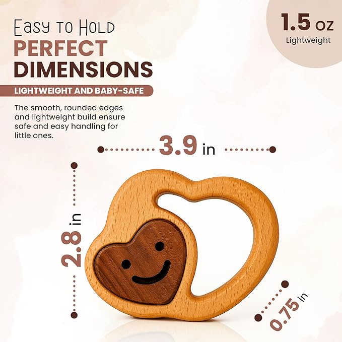 Baby Essentials β Wooden Teething Toy for 3β6 Months | Natural Baby Rattle | Safe Toys for Newborns