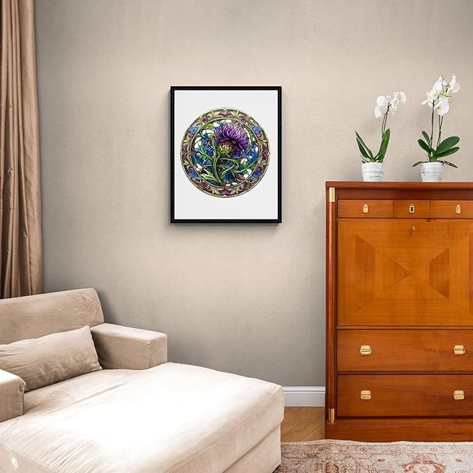 KAAYEE Wooden Jigsaw Puzzles-3D Visual Effect Scotch Thistle Wooden Puzzle Adult Unique Shape Wooden Puzzle Wooden Jigsaw Puzzle for Adult,Puzzle for Adults,Family Puzzles (S-8.5 * 8.5in-100pcs)