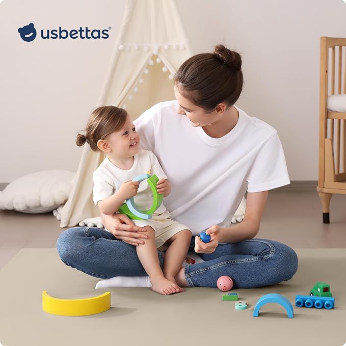 Baby Play Mat for Floor,1.3'' Thick Memory Foam Play Mat,Soft PU Leather Muscle Mat Rug,Cushioned & Waterproof Playpen Mats,Non Slip Crawling Padded Tummy Time Mat for Toddlers,Infants,Kids