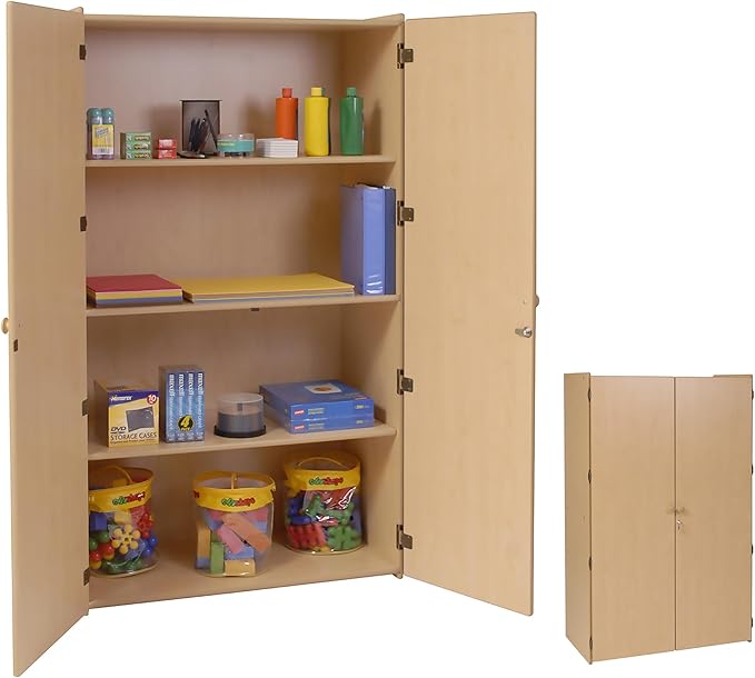 Angeles Value Line Teacher's Storage Cabinet, Classroom Shelves and Daycare Furniture, Lockable Storage Cabinet, 36" L x 19" W x 63" H