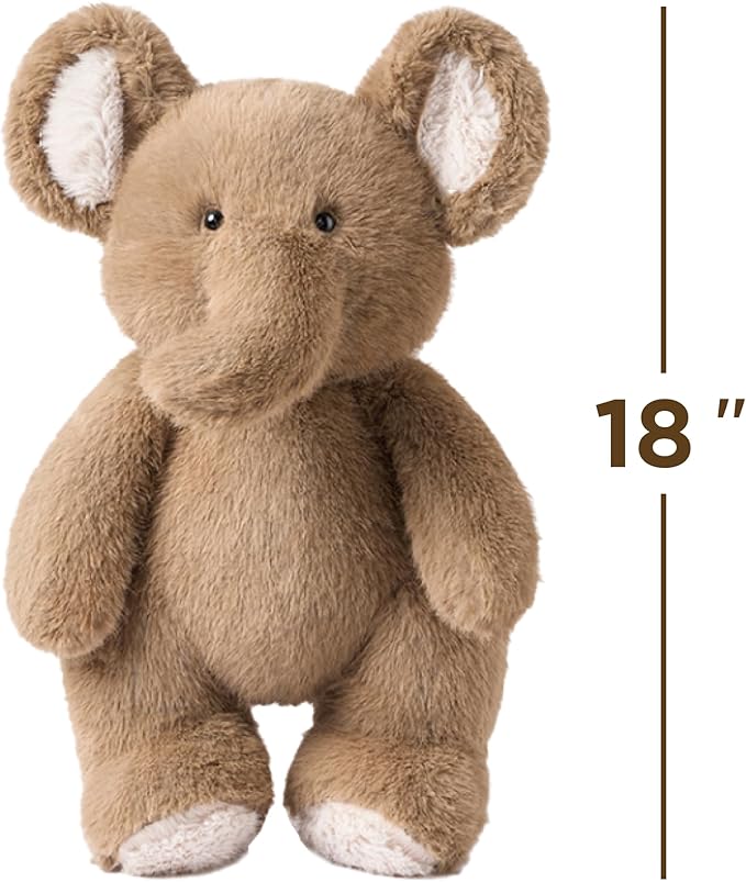 iPlay, iLearn Elephant Stuffed Animal, Soft Baby Plush Elephant Toy, Infant 18" Big Cute Fluffy Animal Toy, Ultra Soft Nursery Bedtime Huggable Birthday Gifts for Toddlers Girls Boys Kids Age 0 and up