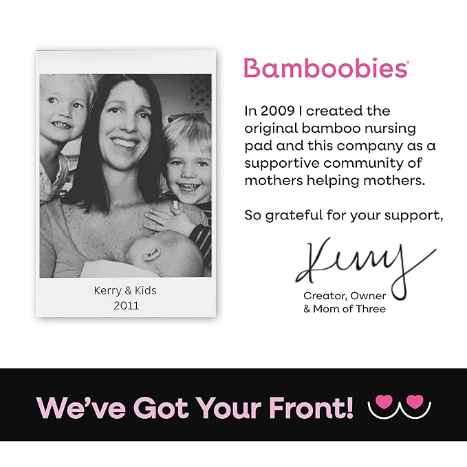 Bamboobies Nursing Pads, Reusable and Washable for Daily Use, Leak-Proof Pads for Breastfeeding, 4 Pads