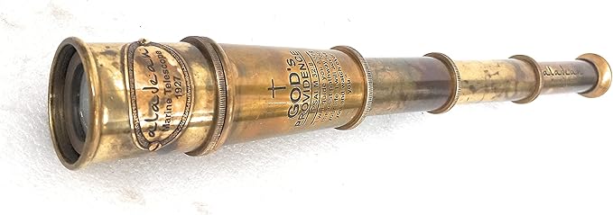 ALADEAN Vintage Spyglass Telescope Engraved PSALM 32:8 - Find Best Pathway - Inspirational Gifts Meaningful Gift Gadget Functional 16" Brass Spyglass with Brilliant Magnification in Gift Box