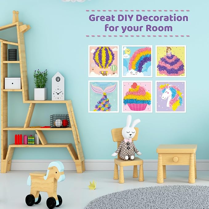 jackinthebox Poke Poke Art – Magical Theme, Mess-Free Fabric Art and Craft, Flower Pressing Kits, Gift for Kids, Girl Gifts, DIY Activity Boy Gift, Toys for Girls and Boys Ages 4 5 6 7 8