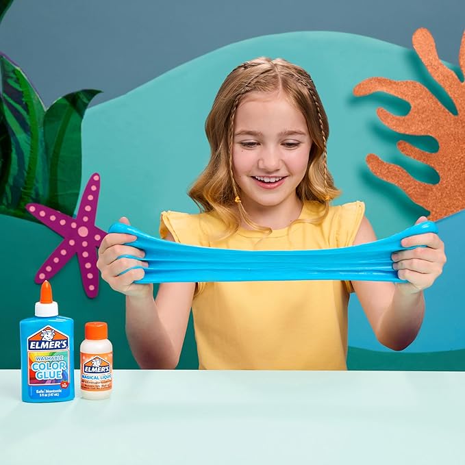 Elmer's Ocean Dive Slime Kit, Slime Supplies Include Liquid Glue, Activator, and Premade Slime, 9 Count