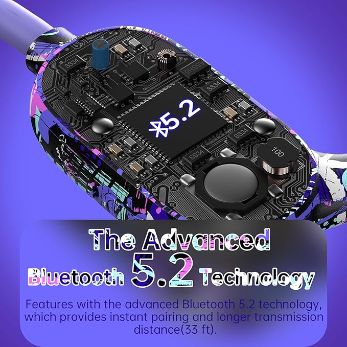 Kids Headphones, Bluetooth 5.2 Air Conduction Open Ear Headphones, 85dB Volume Limiting, Stereo Sound with Mic, IPX5 Waterproof, 20H Playtime, Perfect for School and Outdoor-Deep Blue