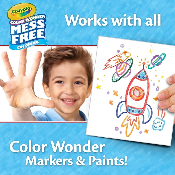 Crayola Color Wonder Mess Free Coloring Pages (50ct), Create Your Own Coloring Pages, Blank Color Wonder Refill, Toddler Gift, 3+