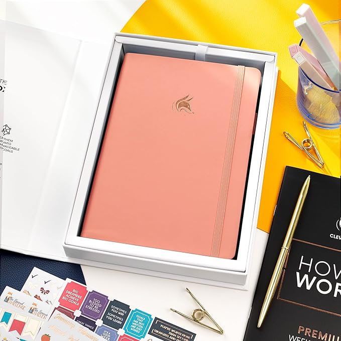 Clever Fox Planner Premium Edition – Undated Luxurious Weekly & Monthly Planner to Increase Productivity and Hit Your Goals – Organizer – Start Anytime, A5, Lasts 1 Year, Light Pink (Weekly)