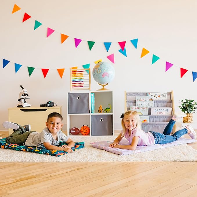 Wildkin Kids Nap Mat Cover for Boys & Girls, Sewn-in Flap Design Rest Mat Cover, Perfect for Preschool & Daycare, Fits our Vinyl Nap Mat up to 1.5 Inches Including Basic Sleep Mat(Pink and Gold Stars)