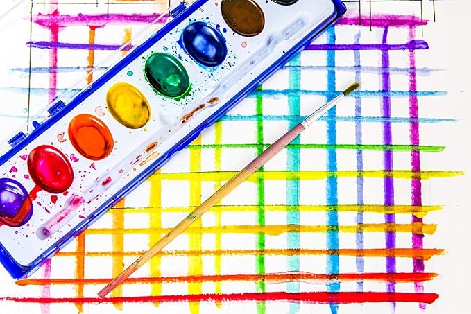 Color Swell 144 Set Bulk Watercolor Paint Pack with Wood Brushes 8 Colors Washable Water Colors Perfect for Kids Classroom Parties Students All Ages