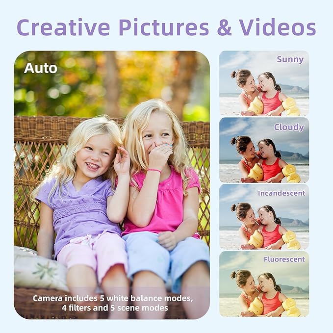 Digital Camera for Teens, FHD 4K 44MP Digital Camera Purple with 64GB SD Card 16X Digital Zoom, Cameras for Photography Compact Point and Shoot Camera for Teen Boys Girls Kids Camera Digital Purple