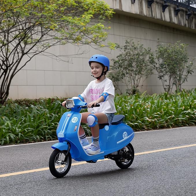 Kids Motorcycle, 2 Wheel Electric Motorcycle for Boys Ages 8-14, 24V Ride on Toys with Music, Story, Headlight, 3 Speed Options, Up to 60min Ride Time, for Riders up to 143 lbs, Easy Assemble