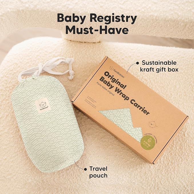 KeaBabies Baby Wrap Carrier - All in 1 Original Baby Carrier Newborn to Toddler Sling, Easy to Wear, Hands Free Bonding, Lightweight, Breathable Infant Wraps (Chevron Maze)