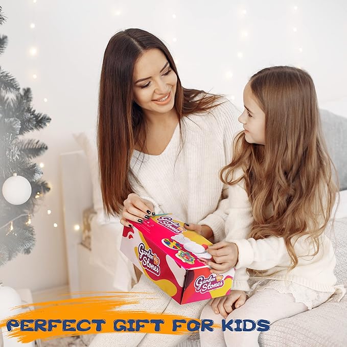 IFLOVE Paint Your Own Stepping Stones for Kids Craft Kits,Arts and Crafts for Kids Ages 4-8,5 Pack Painting Crafts for Girls Ages 8-12,Outdoor Toys Art Supplies Toddler Birthday Gift (Multicolored)