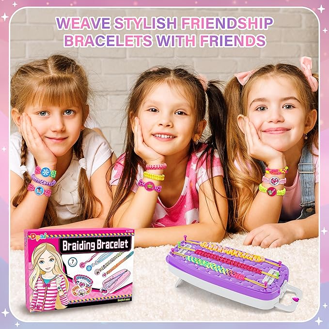 Dpai Friendship Bracelet Making Kit for Girls,DIY Arts and Crafts Toys,Jewelry String Maker Kit,The Best Birthday Gifts Ideas for Girls 6 7 8 9 10 11 12+ Years Old(Purple)