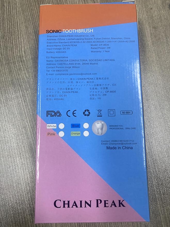 Kids Sonic Electric Toothbrush, Rechargeable Smart Toothbrush for Children Age 3-12, 2 Mins Timer, 6 Modes, 6 Brush Heads, Wall-Mounted Holder