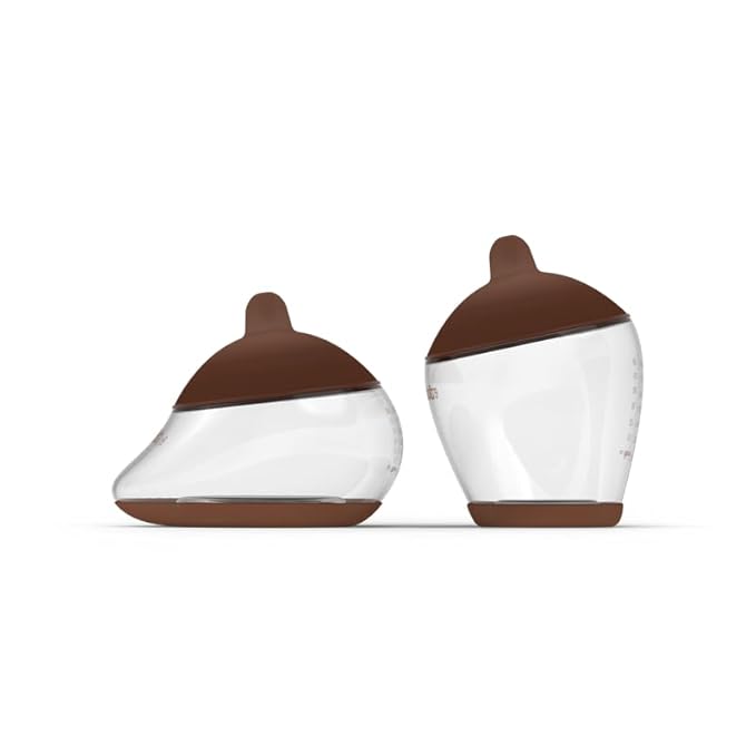 Baby Bottle Starter Kit Includes 2 Bottles 2 Nipples 2 Caps 2 Lids 2 Responsive Flow Valves, Cleaning Brush