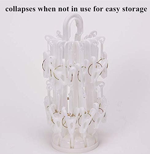 DurReus Foldable Clip Drip Laundry Hanger Portable Plastic Hanging Dryer with 20 Clips for Drying Cloth Diapers,Baby Clothes,Bras,Underwear,Hat,Gloves,Socks