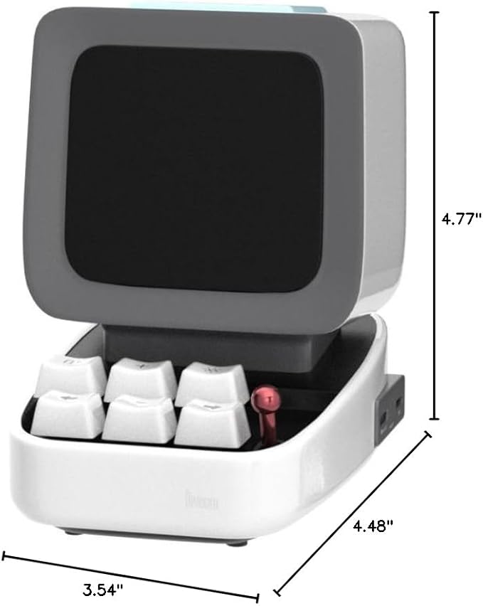 Divoom Ditoo Pixel Art Gaming Portable Bluetooth Speaker with App Controlled 16X16 LED Front Panel, Also a Smart Alarm (White)