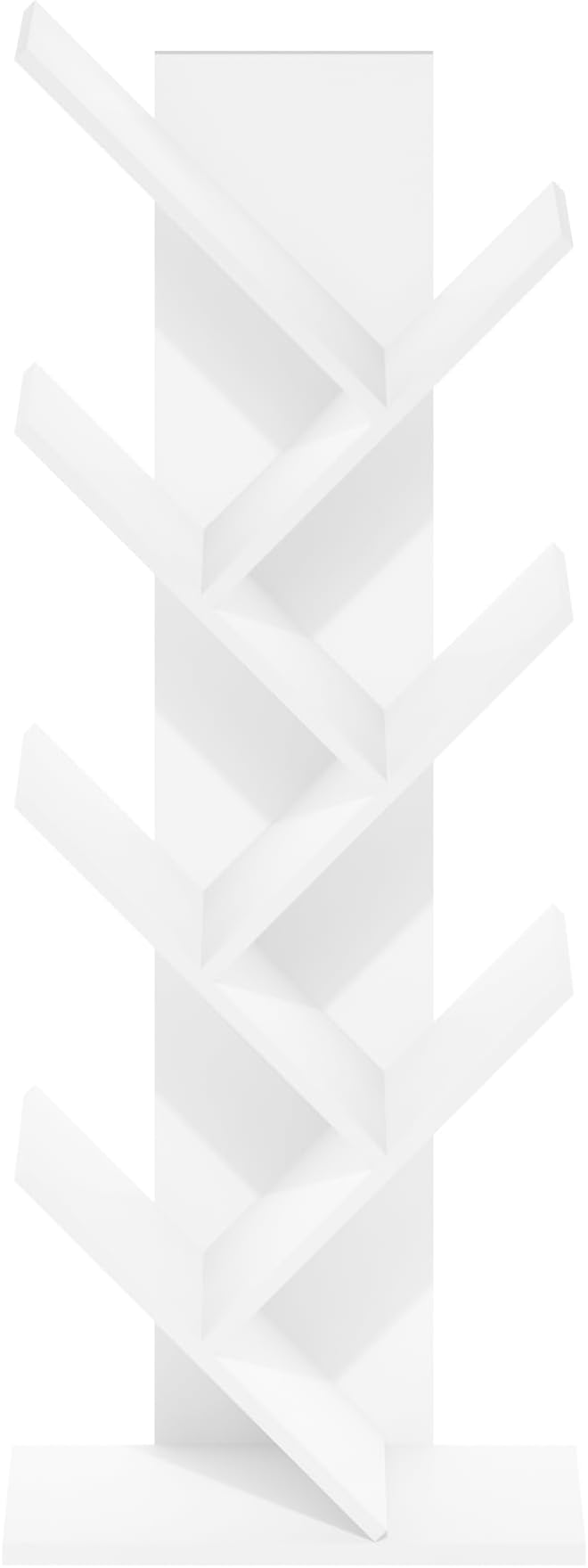 Furinno Tree Bookshelf 7-Tier Floor Standing Tree Bookcase, White