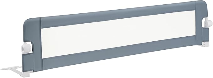 BABY JOY Bed Rails for Toddlers, Extra Long, Swing Down Safety Bed Guard for Convertible Crib, Folding Baby Bedrail for Kids Twin, Double, Full Size Queen & King Mattress (71", Light Gray)