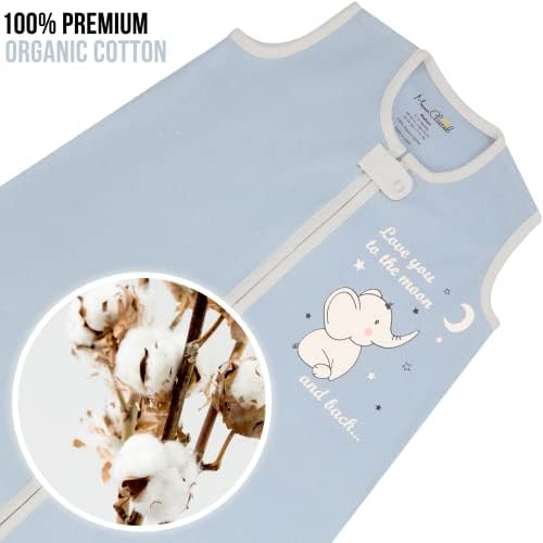 Baby Sleep Sack 1.0 TOG, Organic Cotton Baby Wearable Blanket with Two-Way Zipper, Swaddle Transition Baby Sleeping Bag, All-Season Sleep Sack for Newborn Infant Toddler Boy Girl, 12-18 Months, 1-Pack