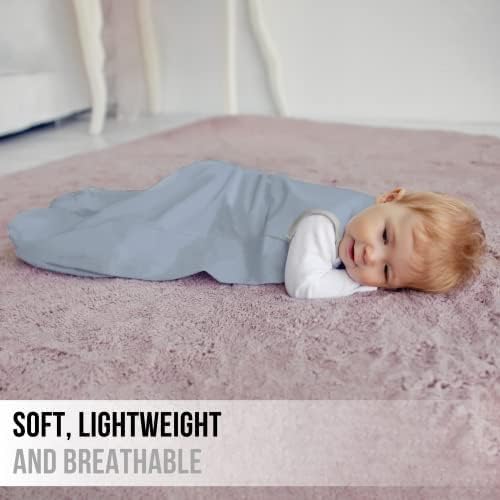 Baby Sleep Sack 1.0 TOG, Organic Cotton Baby Wearable Blanket with Two-Way Zipper, Swaddle Transition Baby Sleeping Bag, All-Season Sleep Sack for Newborn Infant Toddler Boy Girl, 6-12 Months, 1-Pack