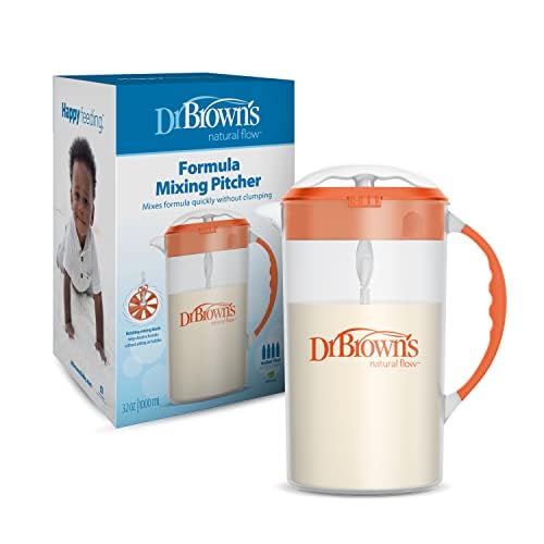 Dr. Brown's Insta-Prep Warm Water Dispenser with Baby Formula Mixing Pitcher, 32oz Orange